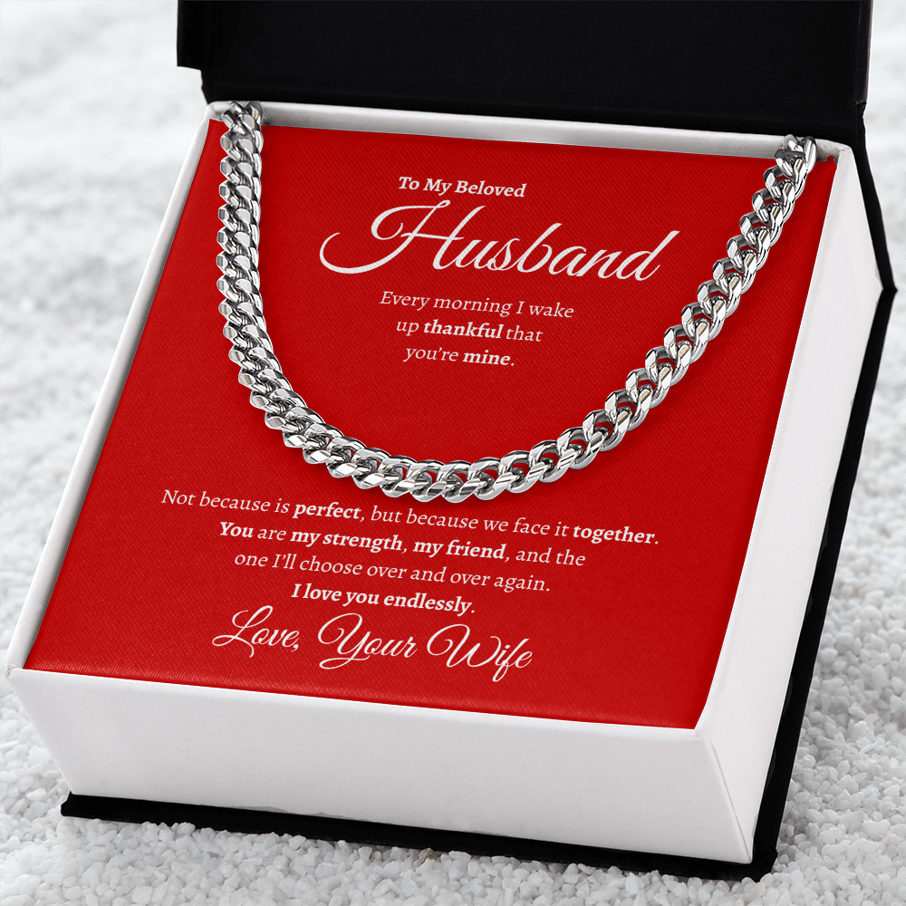 To My Beloved Husband | Cuban Link Chain