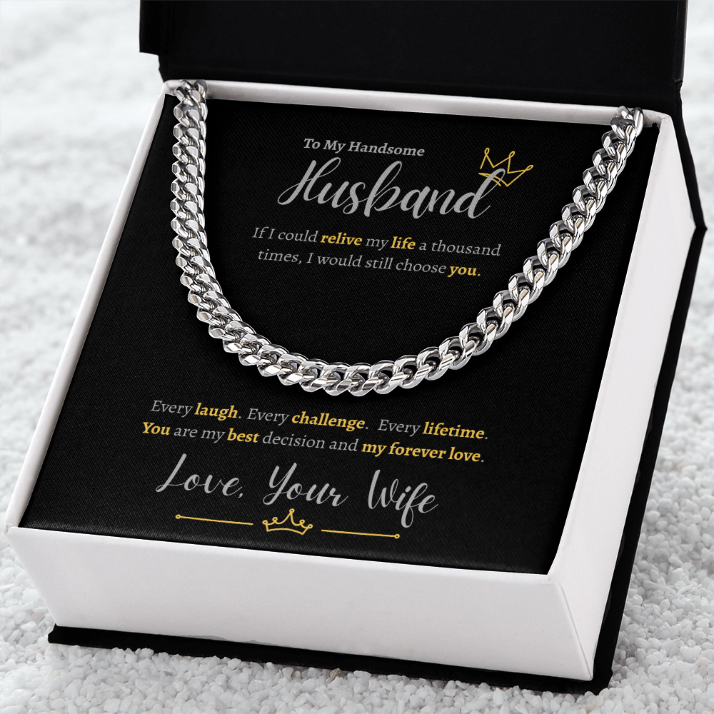 To My Handsome Husband | Cuban Link Chain
