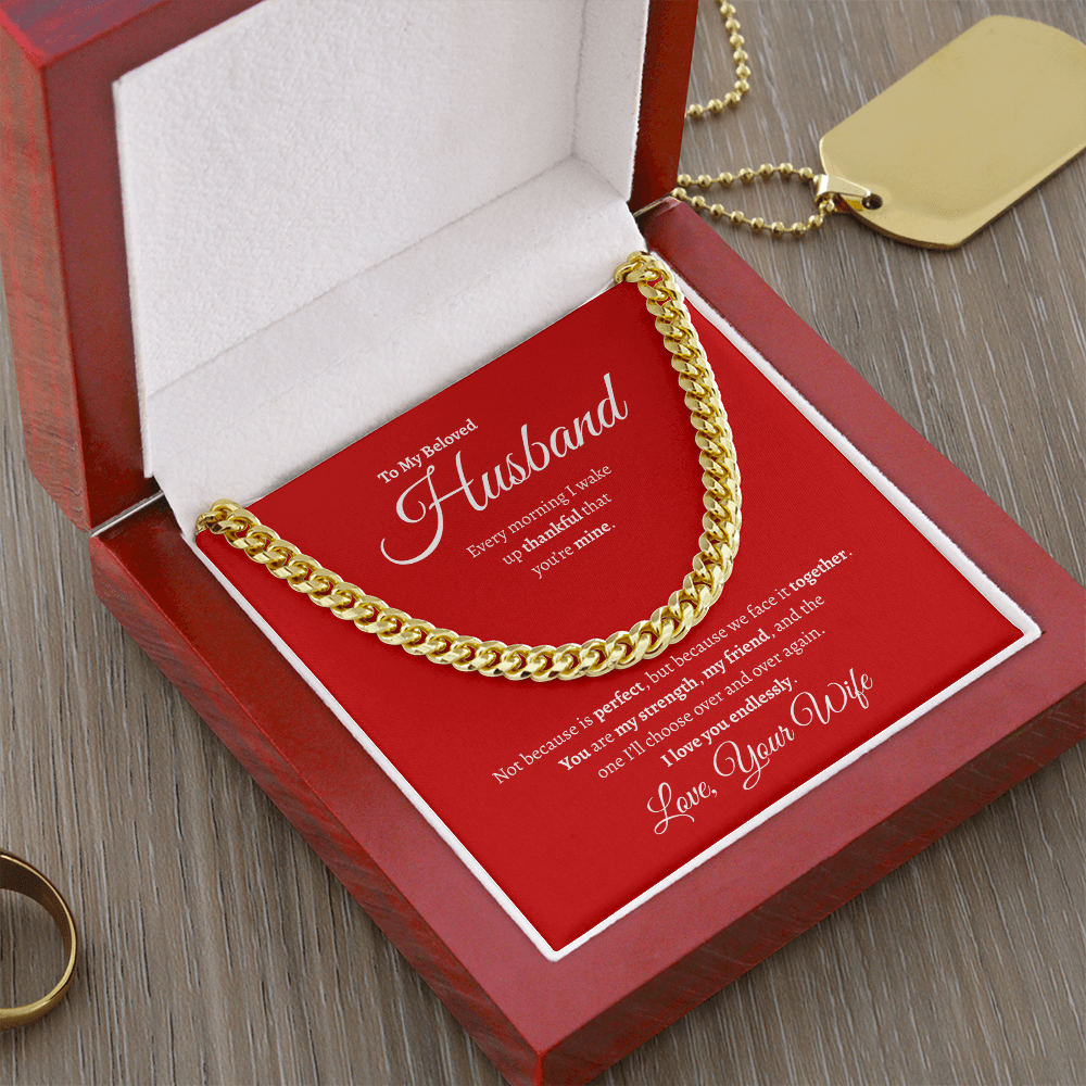 To My Beloved Husband | Cuban Link Chain