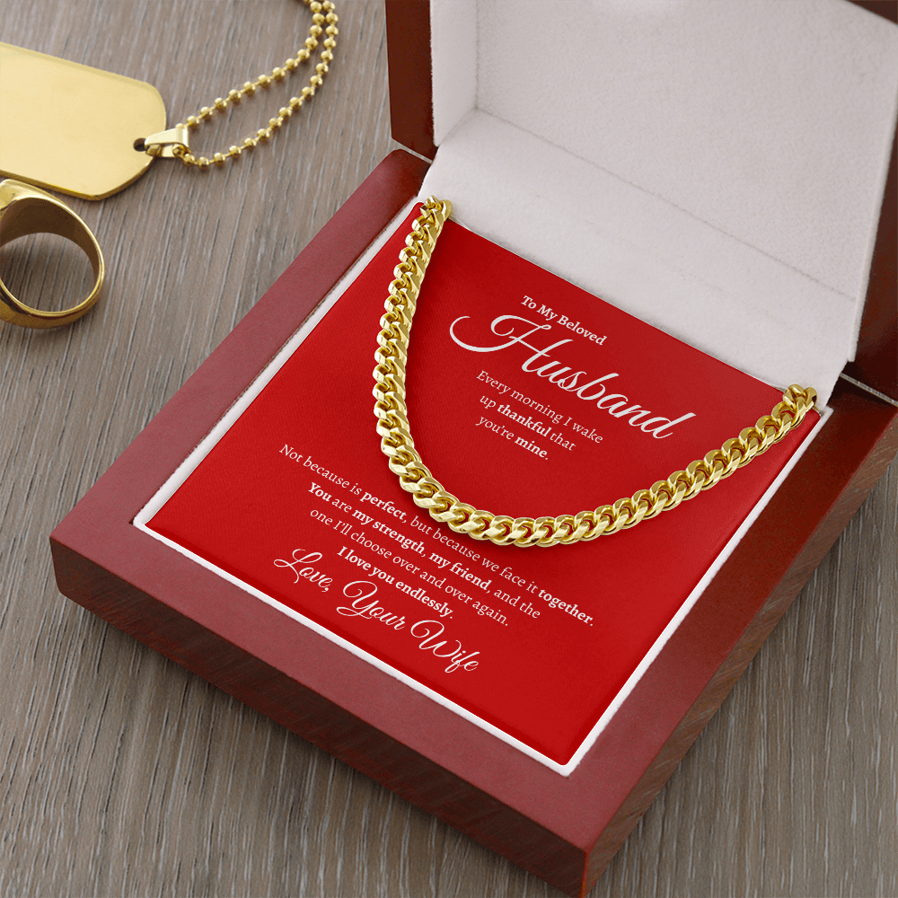 To My Beloved Husband | Cuban Link Chain