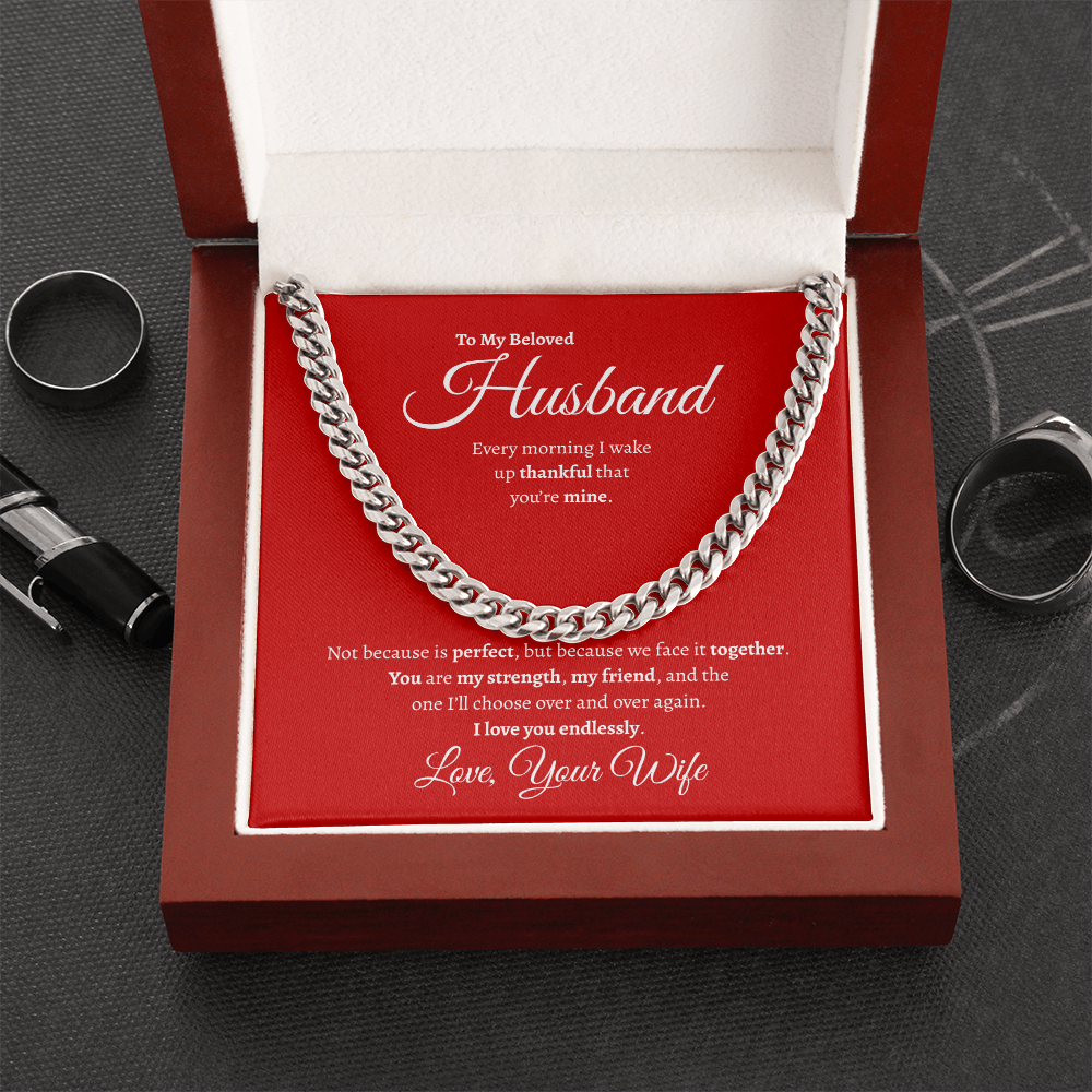 To My Beloved Husband | Cuban Link Chain