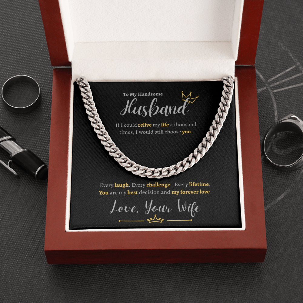To My Handsome Husband | Cuban Link Chain