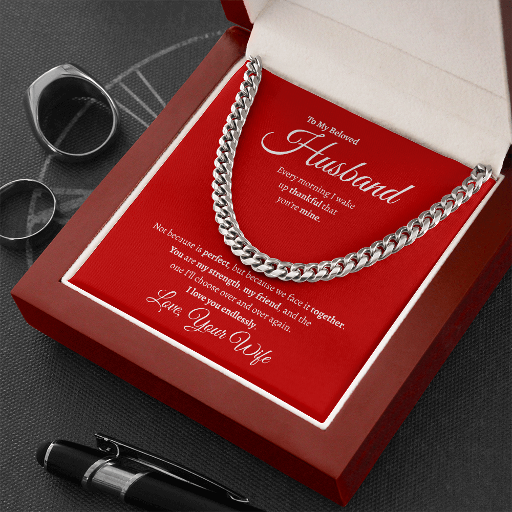To My Beloved Husband | Cuban Link Chain