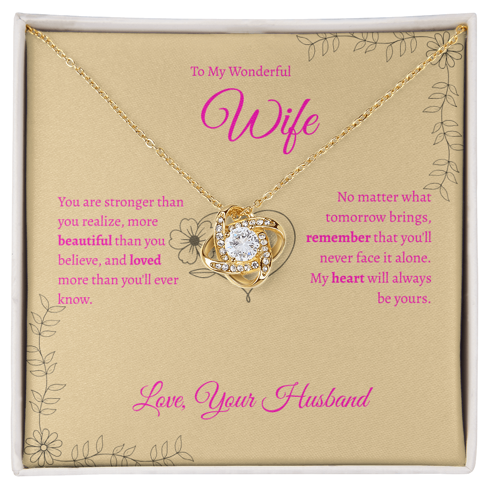 To My Wonderful Wife | Love Knot Necklace