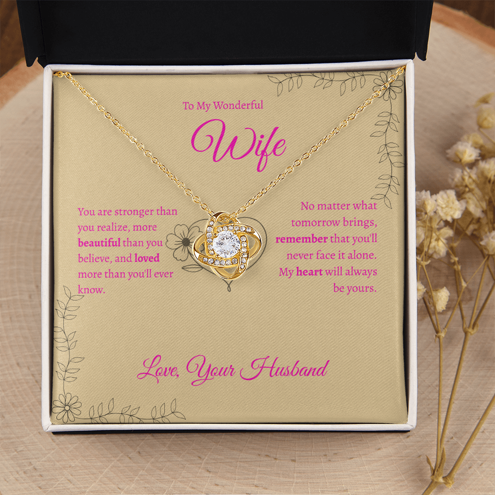 To My Wonderful Wife | Love Knot Necklace
