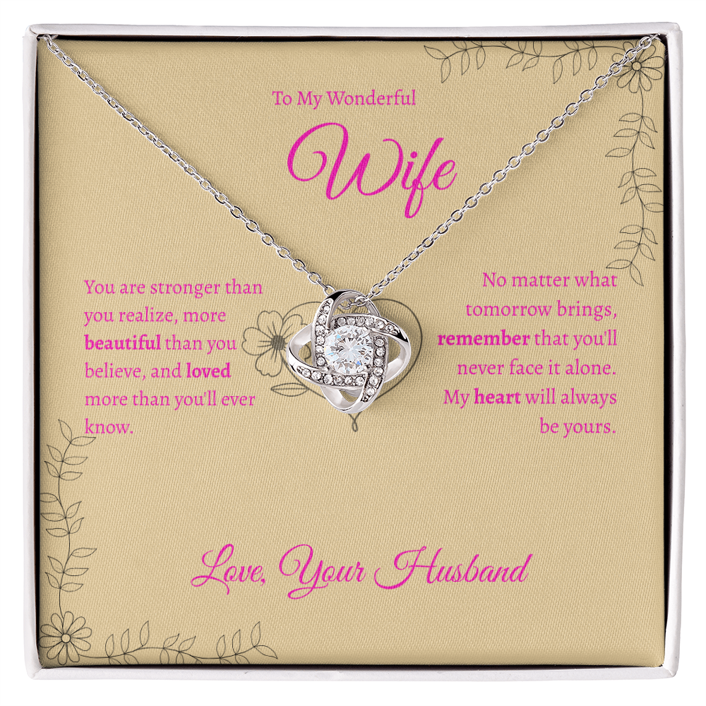To My Wonderful Wife | Love Knot Necklace