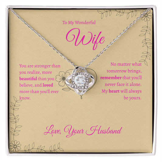 To My Wonderful Wife | Love Knot Necklace