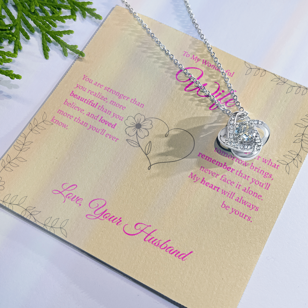 To My Wonderful Wife | Love Knot Necklace