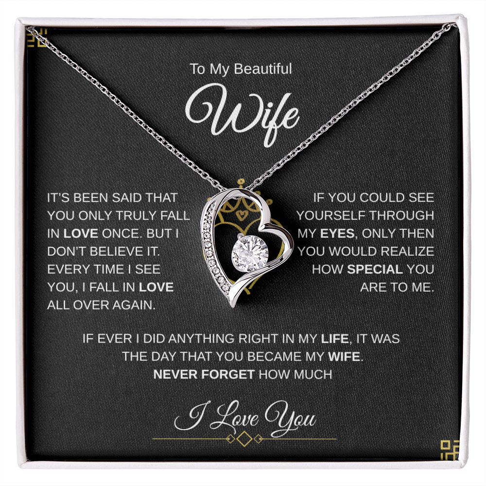 To My Beautiful Wife | Forever Love Necklace