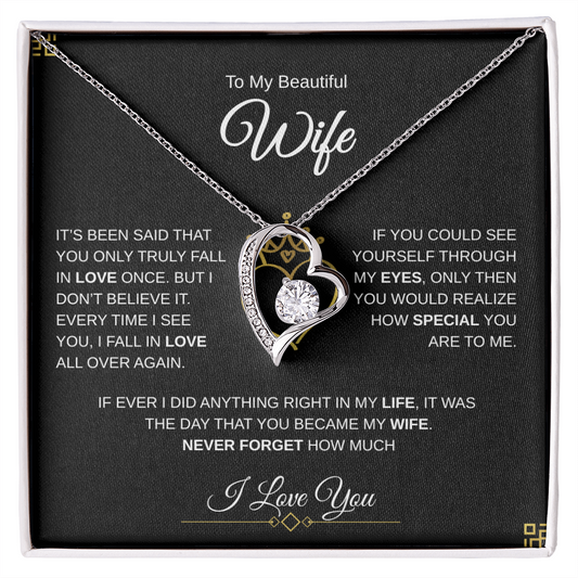 To My Beautiful Wife | Forever Love Necklace