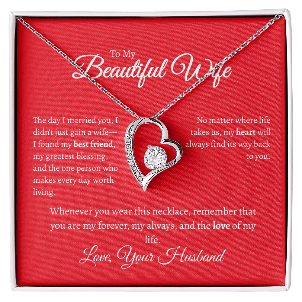To My Beautiful Wife | Forever Love Necklace