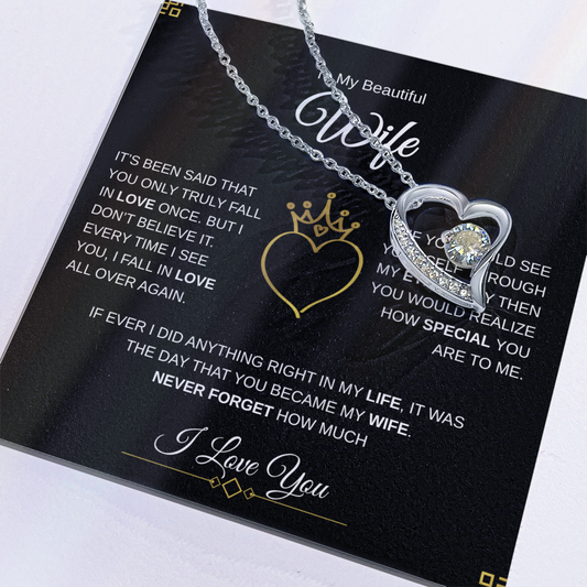To My Beautiful Wife | Forever Love Necklace