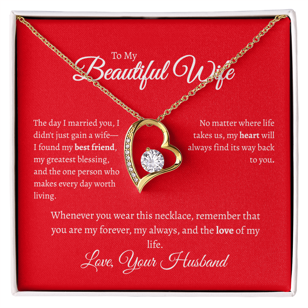 To My Beautiful Wife | Forever Love Necklace