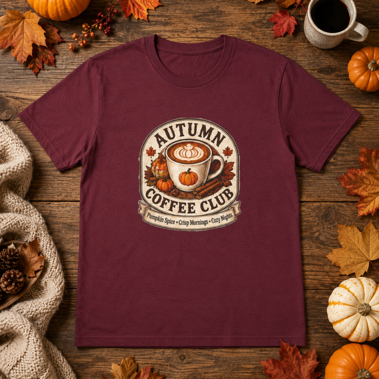 Autumn Coffee Club Tee — Pumpkin Spice Fall Coffee Shirt