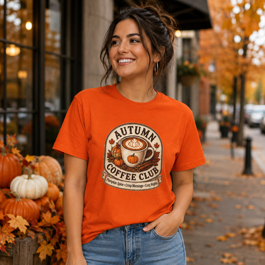 Autumn Coffee Club Tee — Pumpkin Spice Fall Coffee Shirt