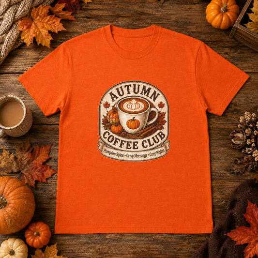 Autumn Coffee Club Tee — Pumpkin Spice Fall Coffee Shirt