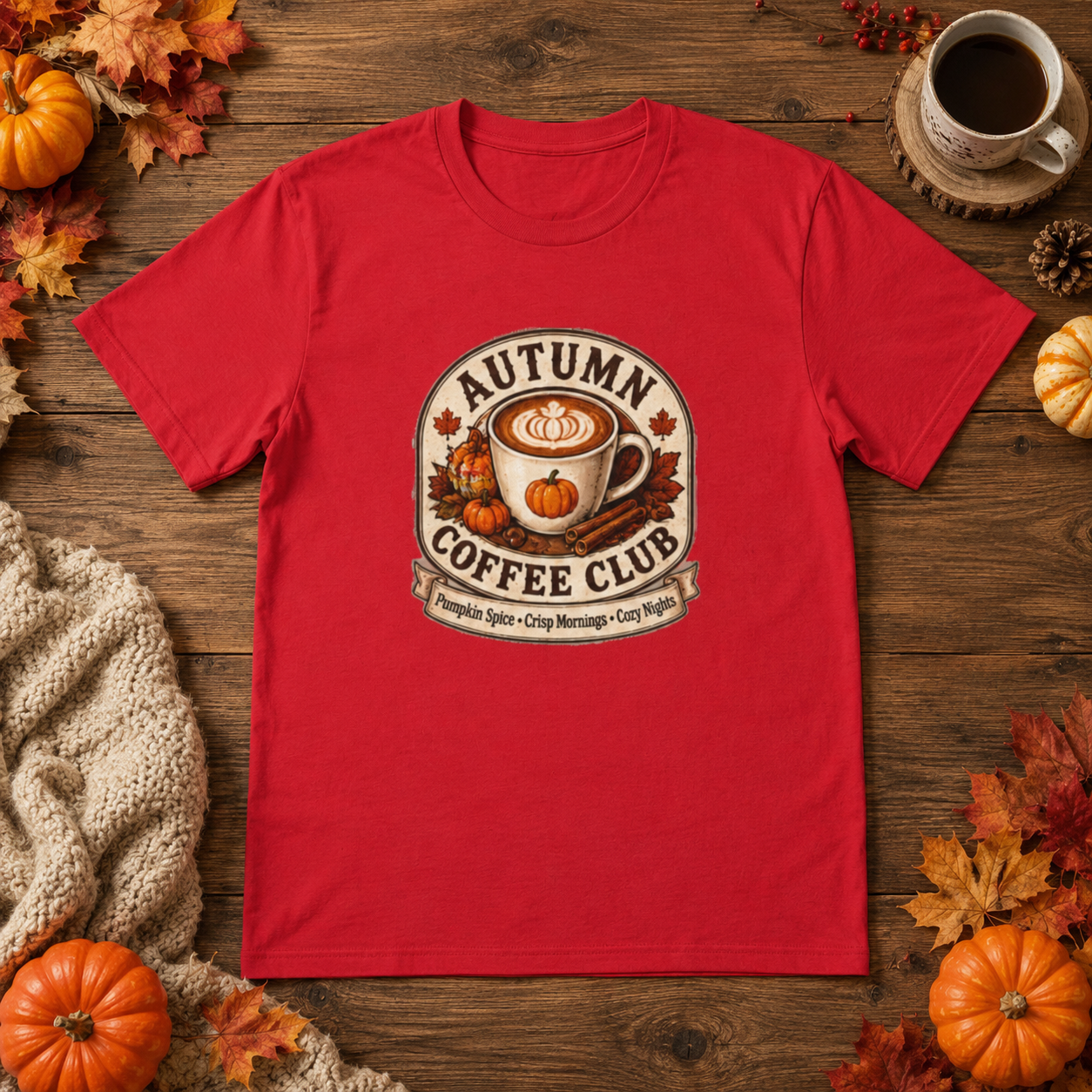Autumn Coffee Club Tee — Pumpkin Spice Fall Coffee Shirt